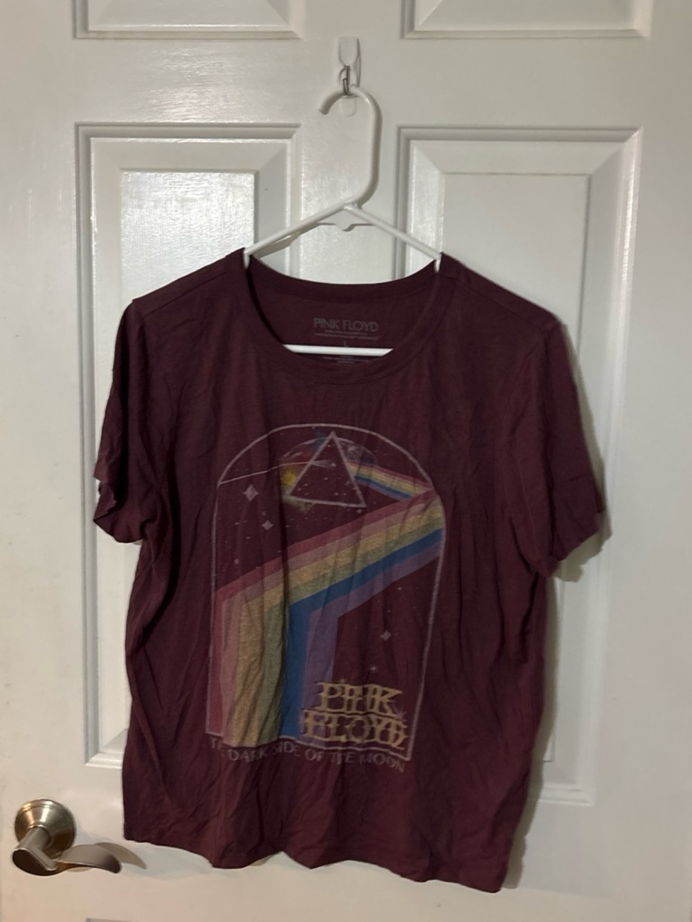 Pink Floyd Maroon Short Sleeve Prism Graphic Tee